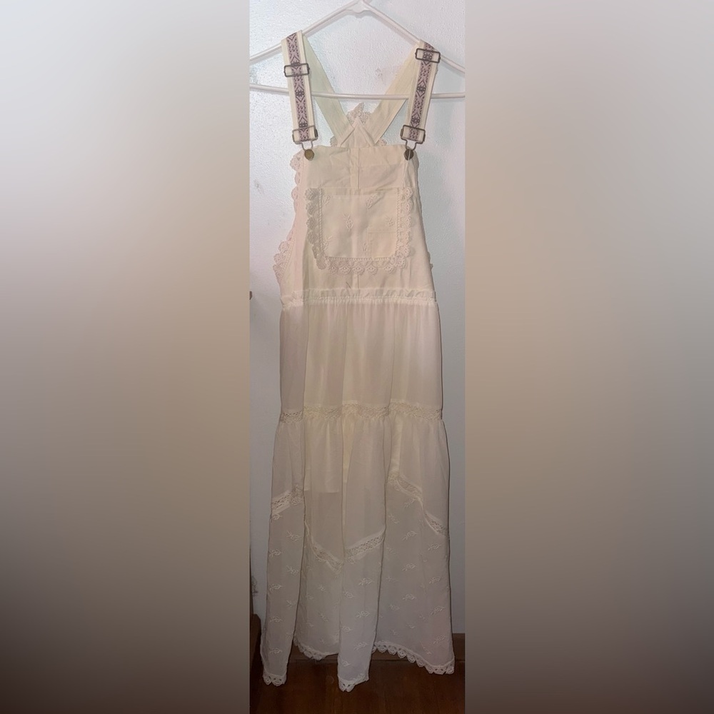 Cream Lace Trim Dress